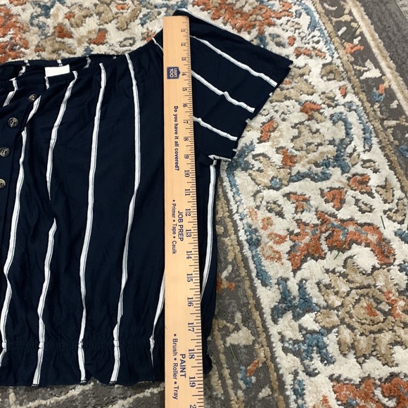 H&M Women Blue Short Sleeve Top L - Picture 8 of 8